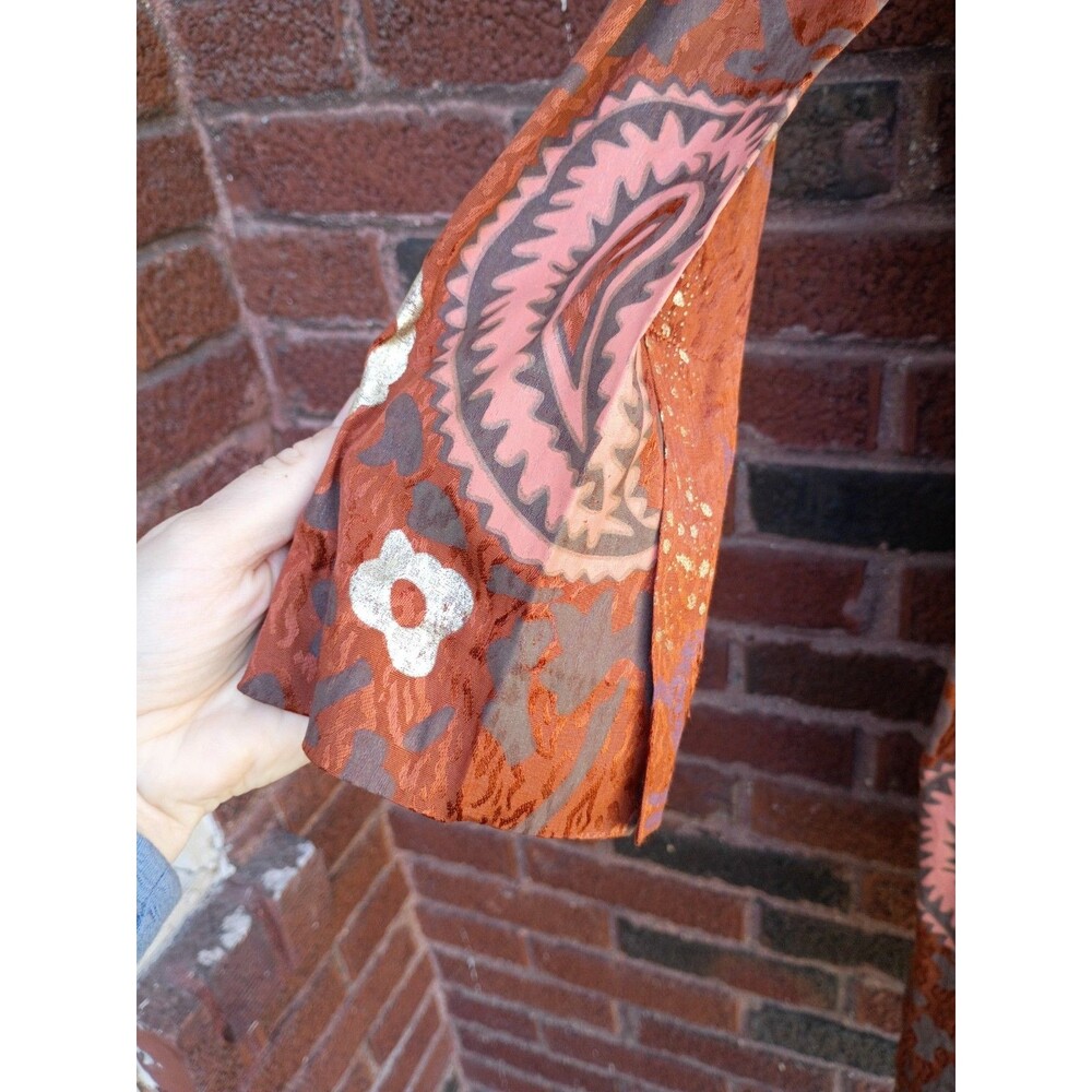 Free People Eye of The Wild Duster Trench Coat Large Western Boho Whimsical $228 - Picture 4 of 11